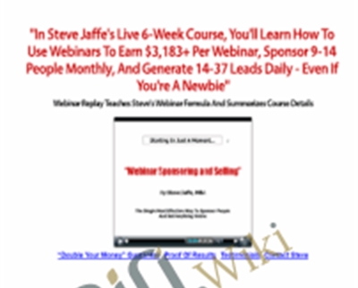 Webinar Selling And Sponsorship - Steve Jaffe