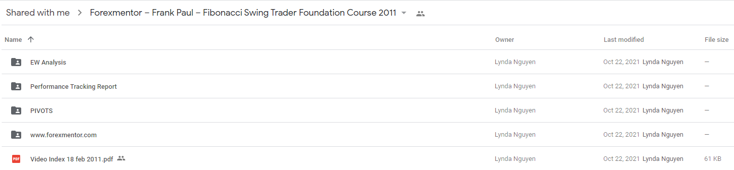 Forexmentor – Frank Paul – Fibonacci Swing Trader Foundation Course 2011
